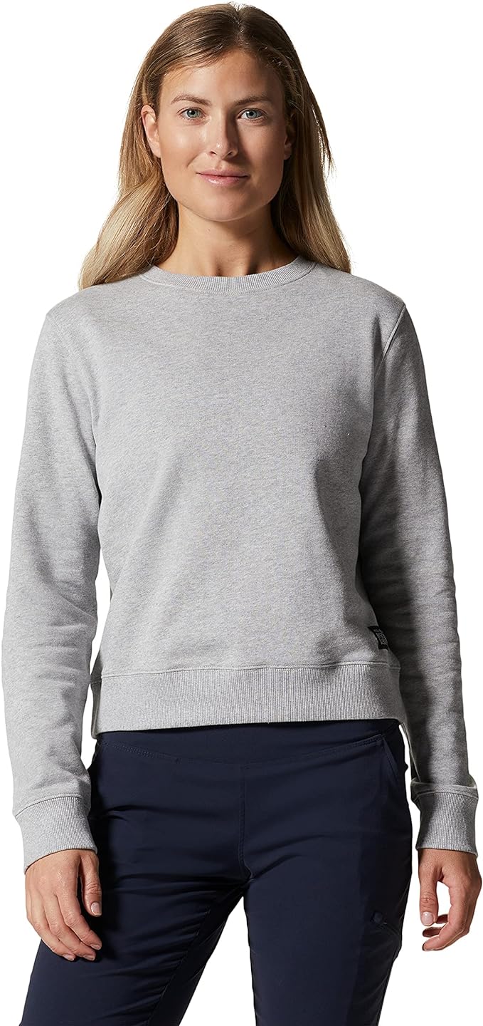 Mountain Hardwear Organic Cotton Logo Crew Sweatshirt Heather Gray Pullover Top